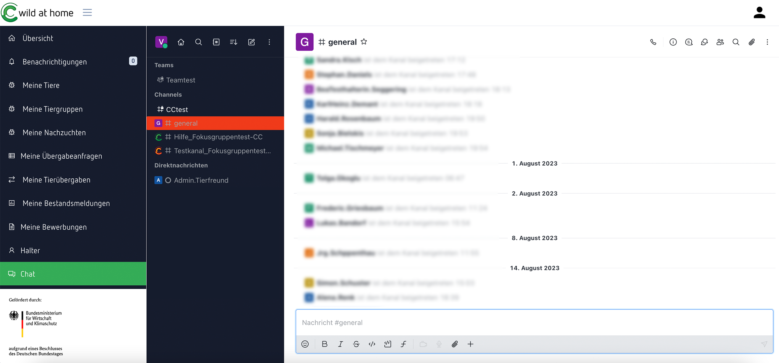 Der Communitybereich – hier können sich Artenschützer und Tierfreundinnen vernetzen und austauschen.